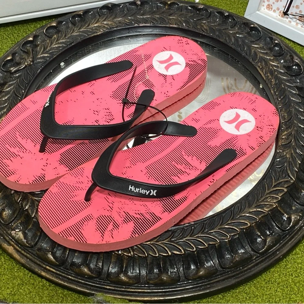 Hurley Vibrant Pink and Black Sandals